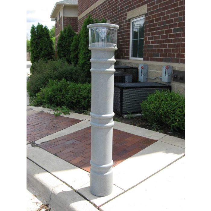 Vestil BPC-DM-LUV-GY Metro Style Polyethylene Decorative Bollard Covers with Light - 57