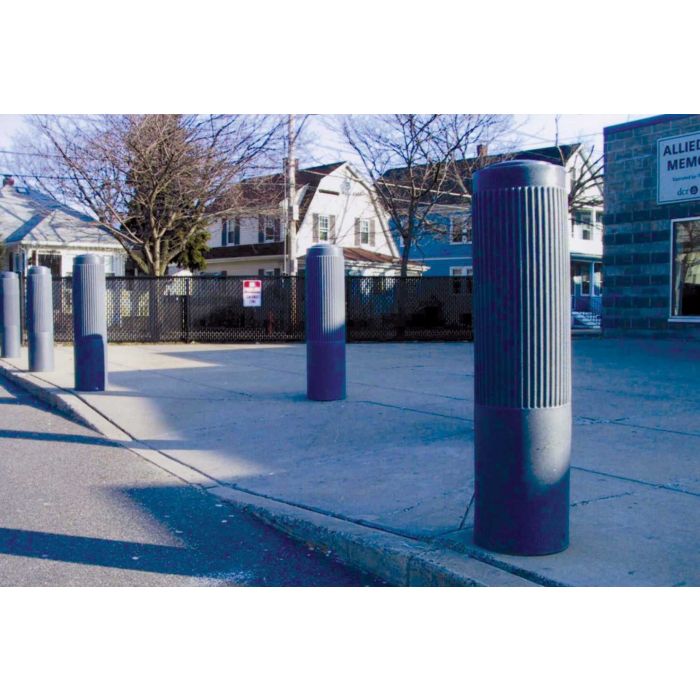 Vestil BPC-DR-GY Ribbed Style Polyethylene Decorative Bollard Covers - 52