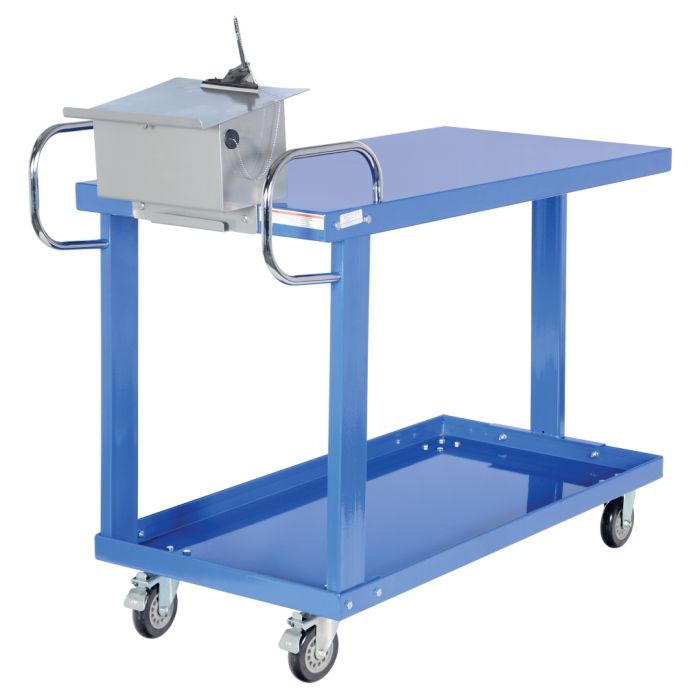 Vestil Steel Easy Access Stock Truck - Shown with Optional Writing Table