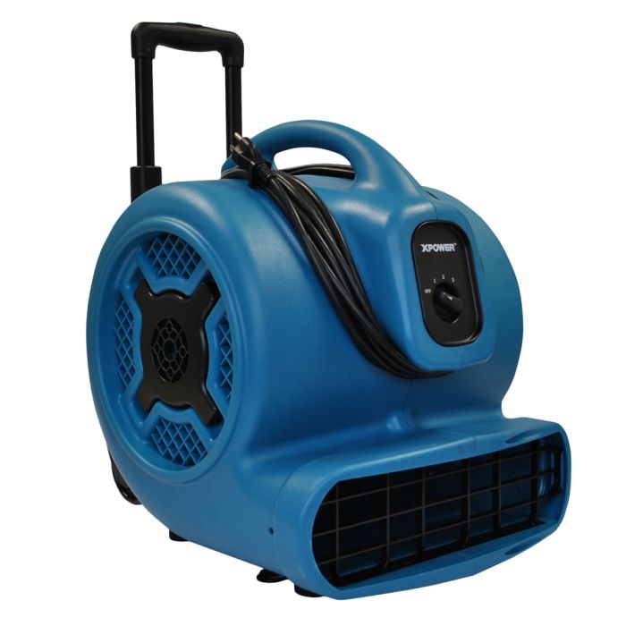 Xpower P-800H BLUE P-800H 3/4 HP Air Mover w/ Telescopic Handle & Wheels 