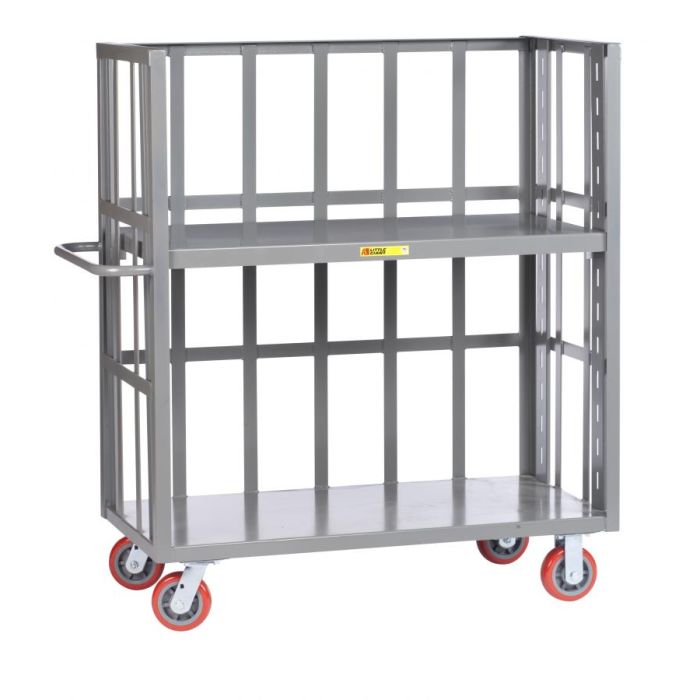 Little Giant Steel 3-Sided Adjustable Shelf Trucks with Slat-Type Sides