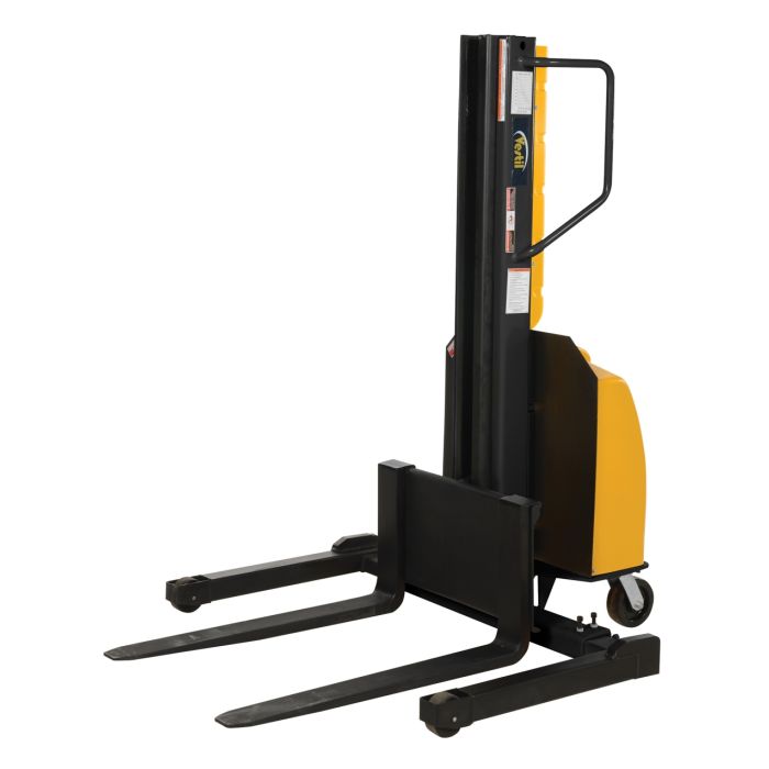 Vestil Narrow Mast Stackers with Power Lift and Adjustable Forks and Legs
