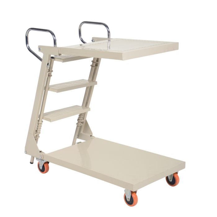 Vestil SPS2-2041-C Steel 2 Shelf Cantilever Stockpicker Truck with 20-1/2