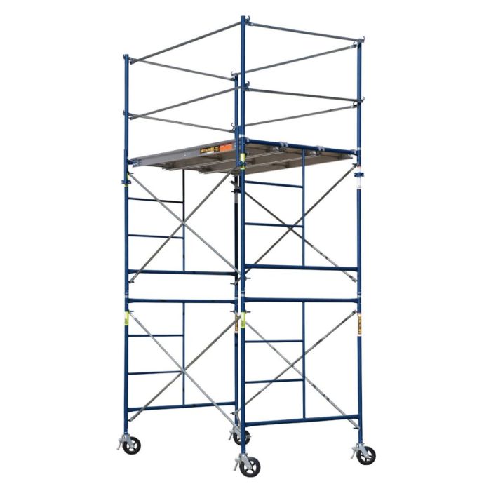Metaltech 7 ft x 5 ft x 10 ft 2-Story Saferstack Scaffolding with 8 in. casters - Image 1