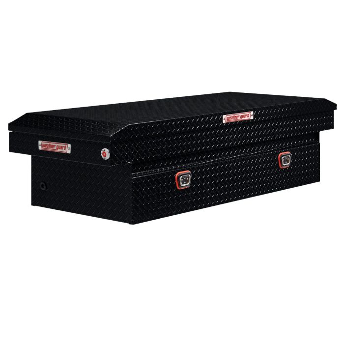 Weather Guard Model 117-5-04 Saddle Box - Aluminum - Full Extra Wide - Gloss Black - 15.5 cu ft