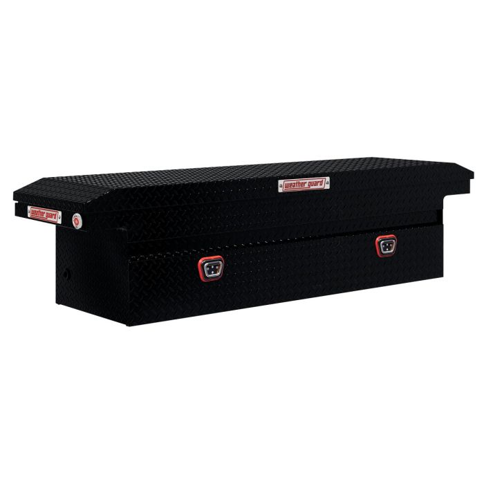 Weather Guard Model 121-5-04 Saddle Box - Aluminum - Full Low Profile - Gloss Black - 11.0 cu ft