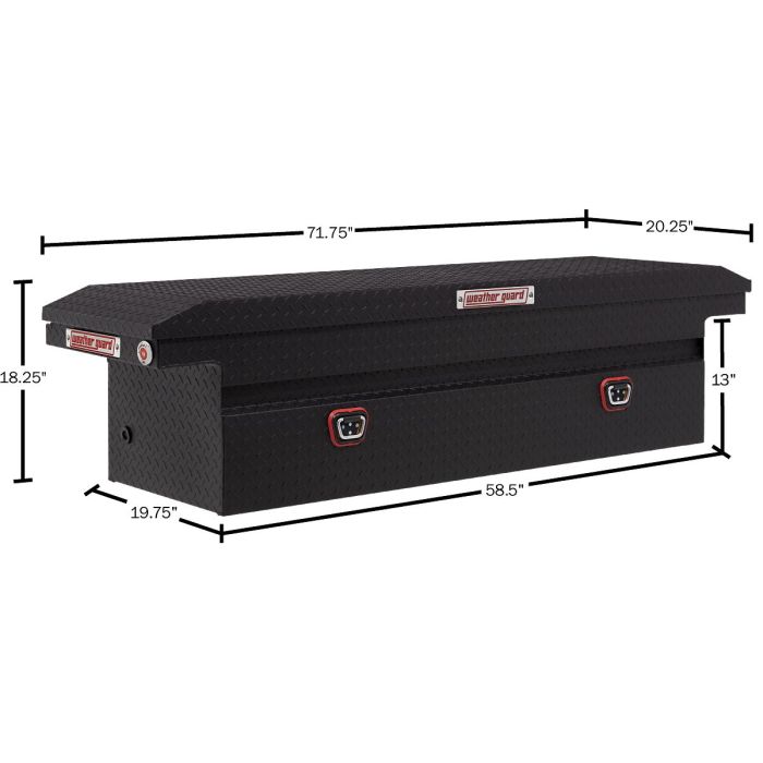 Weather Guard Model 121-52-04 Saddle Box - Aluminum - Full Low Profile - Textured Matte Black - 11.0 cu ft