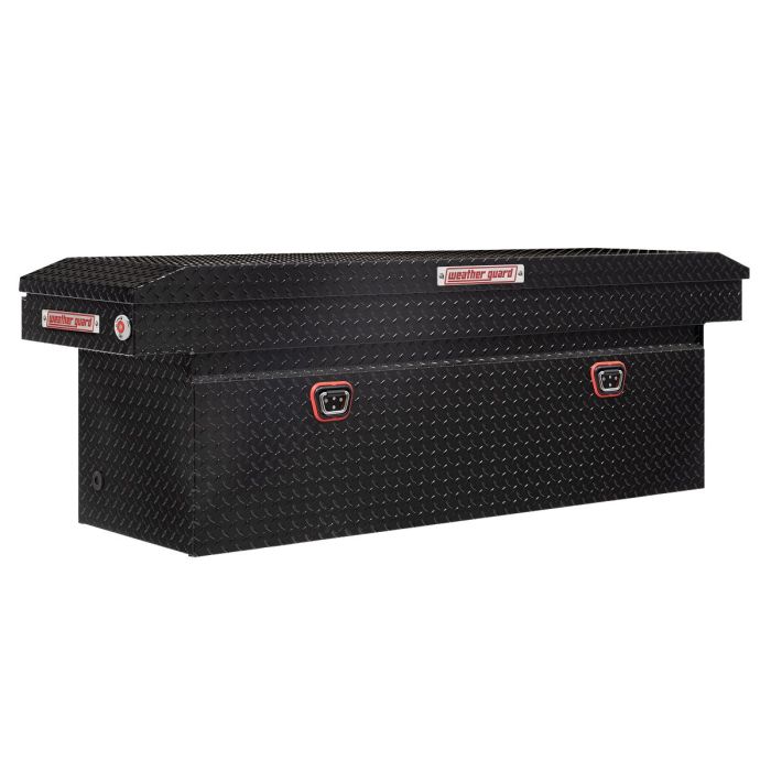 Weather Guard Model 123-5-04 Saddle Box - Aluminum - Full Deep - Gloss Black - 15.0 cu ft