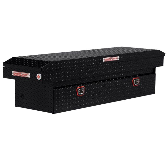 Weather Guard Model 127-5-04 Saddle Box - Aluminum - Full Standard - Gloss Black - 11.0 cu ft