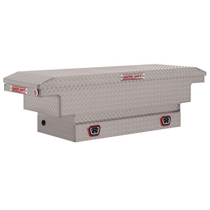 Weather Guard Model 131-0-04 Saddle Box - Aluminum - Mid-Size Low Profile - Silver - 8.0 cu ft