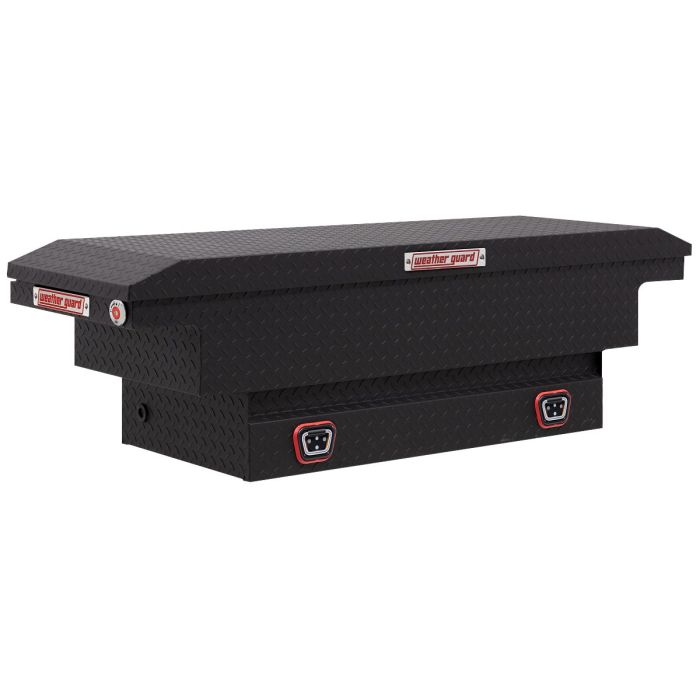 Weather Guard Model 131-52-04 Saddle Box - Aluminum - Mid-Size Low Profile - Textured Matte Black - 8.0 cu ft