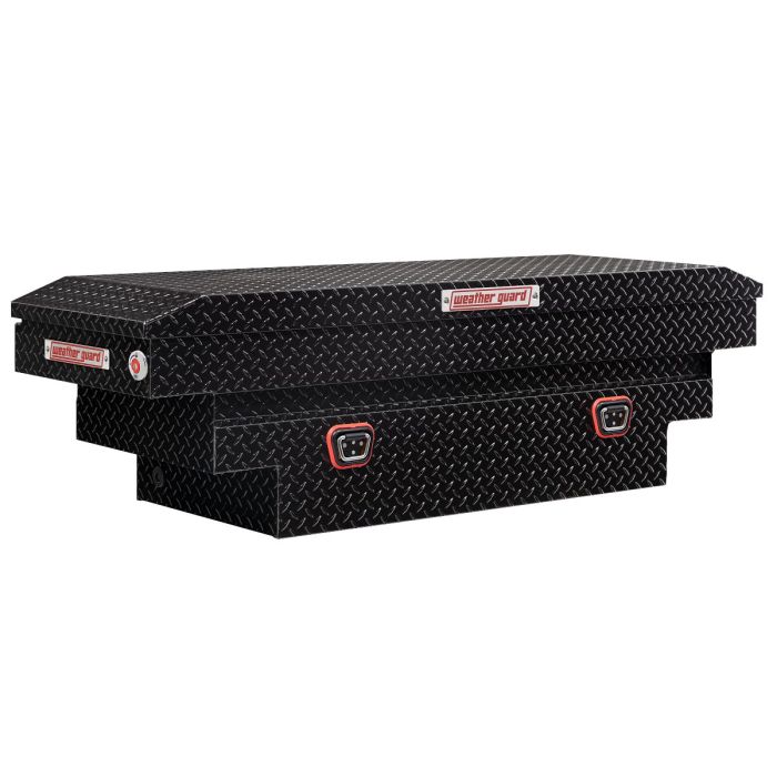 Weather Guard Model 137-5-04 Saddle Box - Aluminum - Mid-Size Deep - Gloss Black - 9.0 cu ft