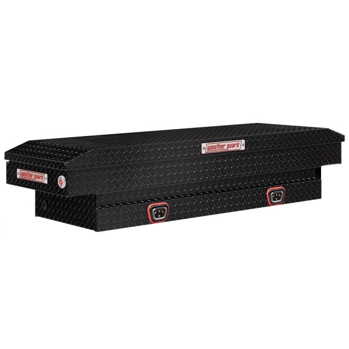 Weather Guard Model 154-5-04 Saddle Box - Aluminum - Mid-Size - Gloss Black - 7.0 cu ft