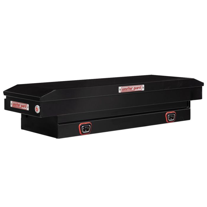 Weather Guard Model 156-5-04 Saddle Box - Steel - Mid-Size - Gloss Black - 7.0 cu ft