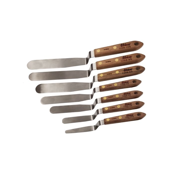 Albion 1258-G01 NEW! 7-Piece Classic Offset Caulking Spatula Set