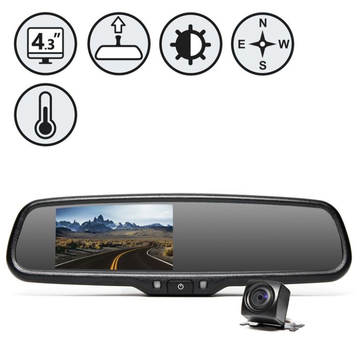 Rear View Safety RVS-776718-DCT G-SERIES Backup Camera System with Auto Dimming, Compass and Temperature