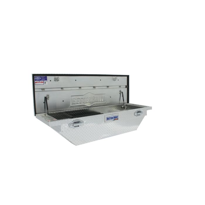 Better Built SEC Aluminum Low Profile Wedge Cut Crossover Saddle Truck Box - Silver Finish