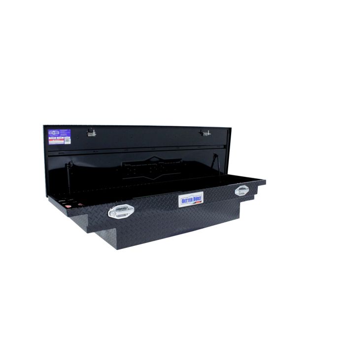 Better Built SEC Aluminum Low Profile Stair Cut Crossover Saddle Truck Box - Gloss Black Finish