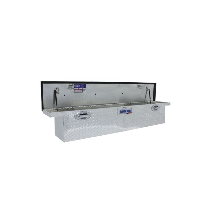 Better Built SEC Aluminum Narrow Slimline Low Profile Crossover Saddle Truck Box - Silver Finish