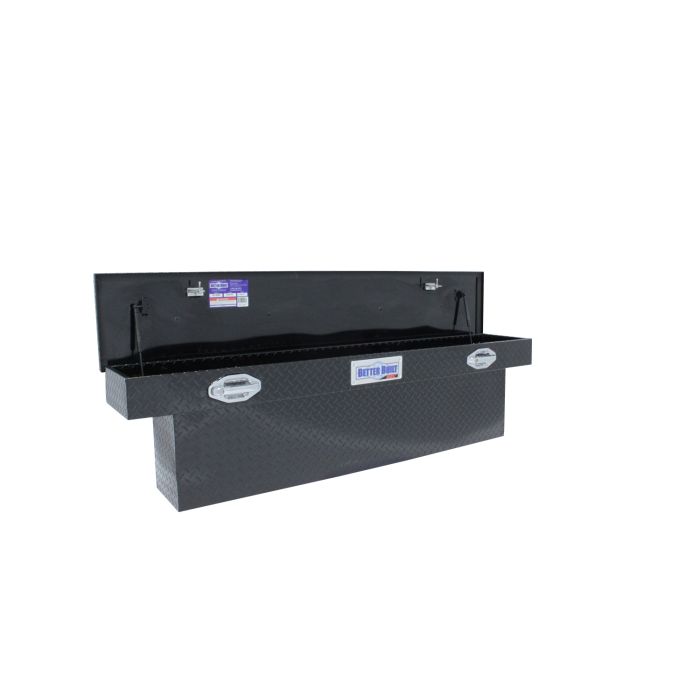 Better Built SEC Aluminum Narrow Slimline Low Profile Crossover Saddle Truck Box - Gloss or Matte Black Finish