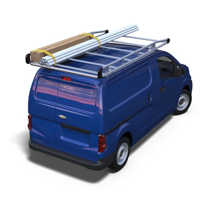 Prime Design AR1221 AluRack Aluminum Roof Rack with Rear Rollers for 2013 and Newer Chevy City Express or Nissan NV200