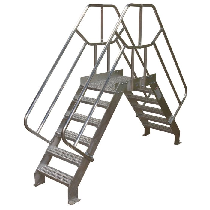 Cotterman 50 Degree Heavy Duty Crossover Bridges - Aluminum - Diamond Plate Treads