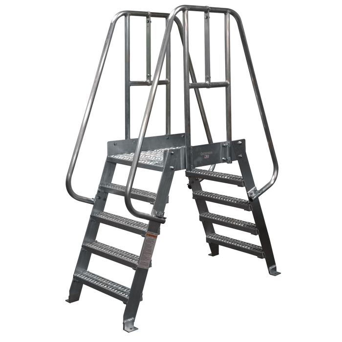 Cotterman 70 Degree Space Saver Heavy Duty Crossover Bridges - Aluminum - Diamond Plate Treads