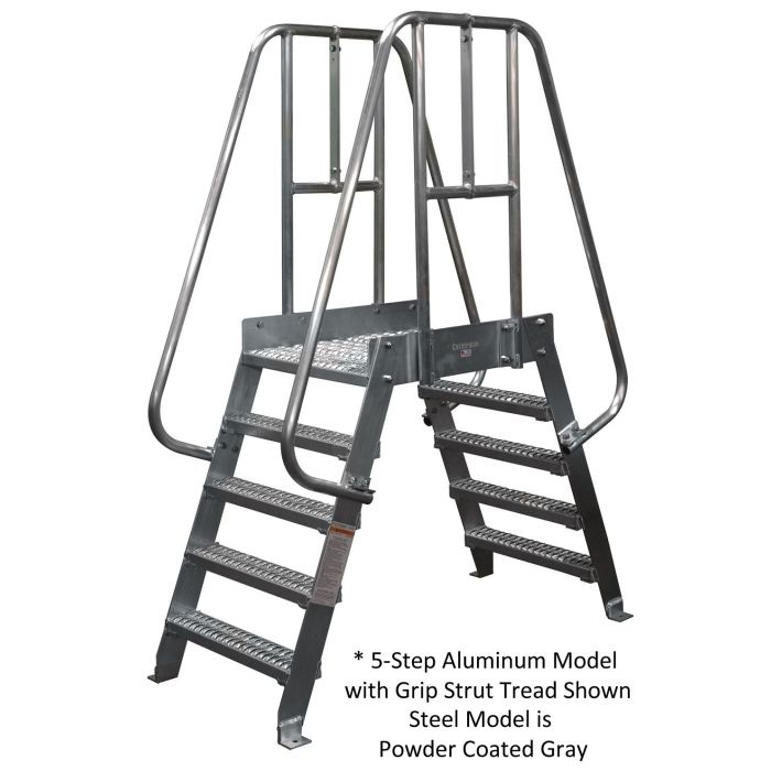 Cotterman 70 Degree Space Saver Heavy Duty Crossover Bridges - Powder Coated Steel - Diamond Plate Treads