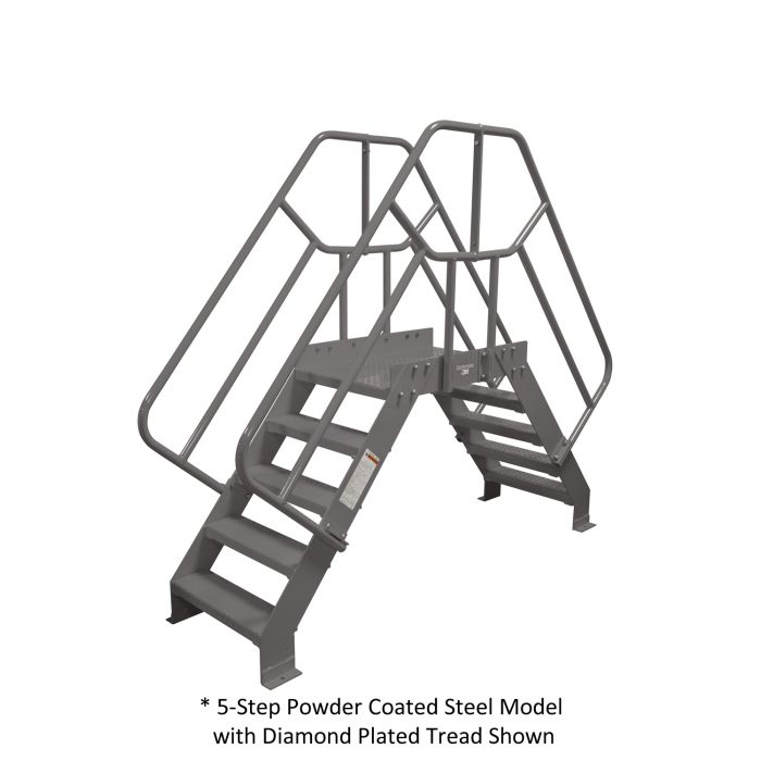 Cotterman 50 Degree Heavy Duty Crossover Bridges - Powder Coated Steel - Diamond Plate Treads