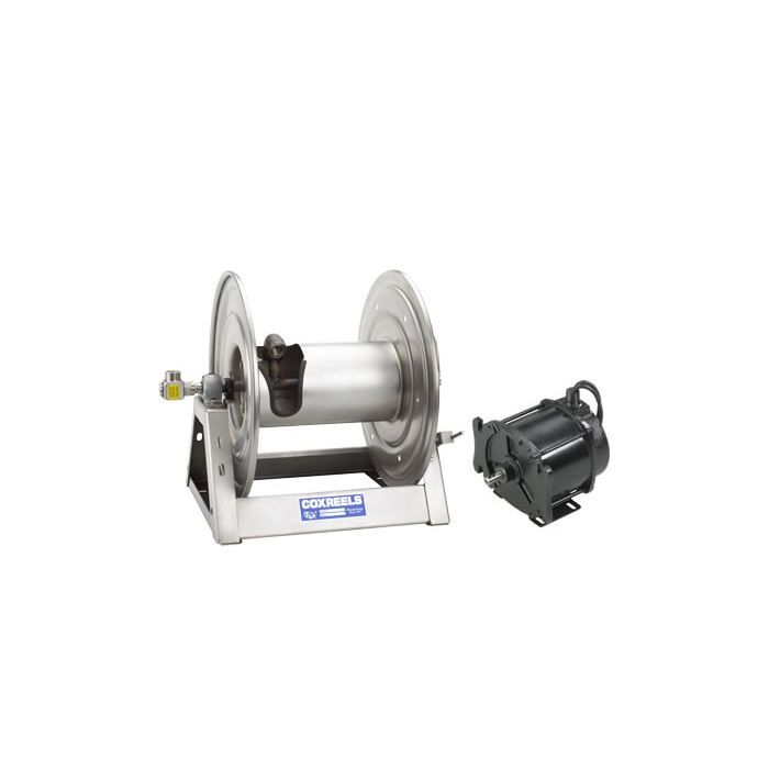 Coxreels Stainless Steel Motorized Hose Reels with 12V DC 1/2 HP EXP. Explosion Proof Reversible