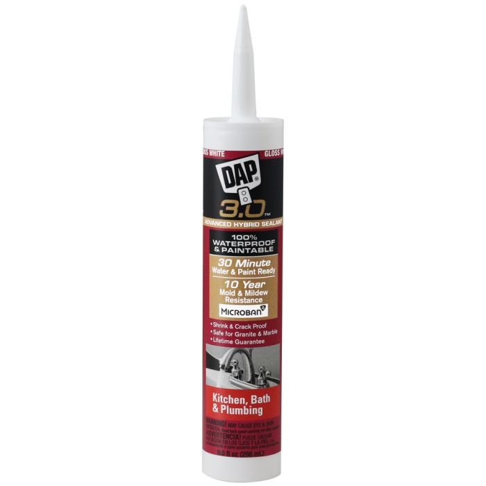 DAP 7079800790 DAP® 3.0™ Kitchen & Bath Sealant - 9 fl. oz. - White - Case of 12
