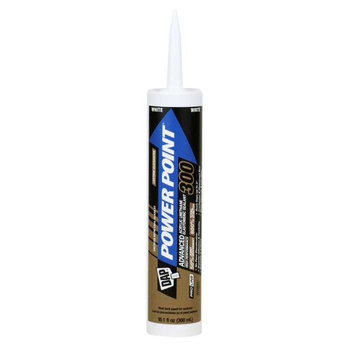 DAP 7079818934 DAP® POWER POINT® 300 High Performance Acrylic Urethane Elastomeric Sealant - 10.1 fl. oz. - White - Case of 12