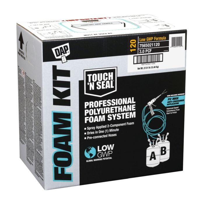 DAP 7565021120 Touch 'n Seal® 120 Low GWP 3.0 PCF FR Closed Cell Spray Foam Kit