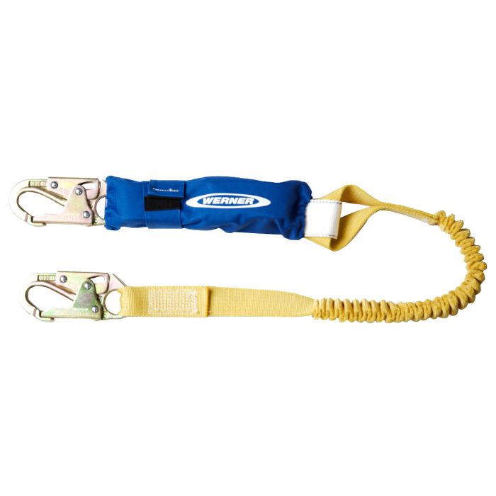 Werner DeCoil Stretch Elastic Web Lanyards with DCELL Shock Pak