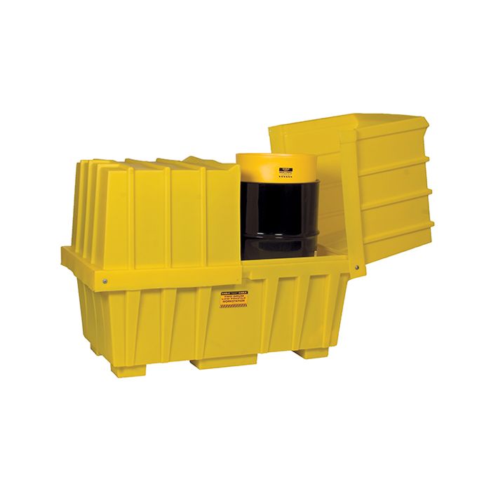Eagle Manufacturing 1626 - Yellow 110 Gallons 2 Drum Low-Profile Workstation