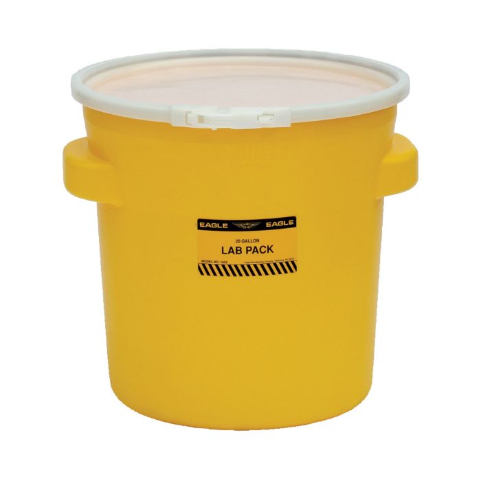 Eagle Manufacturing 1650 High Density Polyethylene 20 Gallon Lab Pack with Screw-on Lid - Yellow