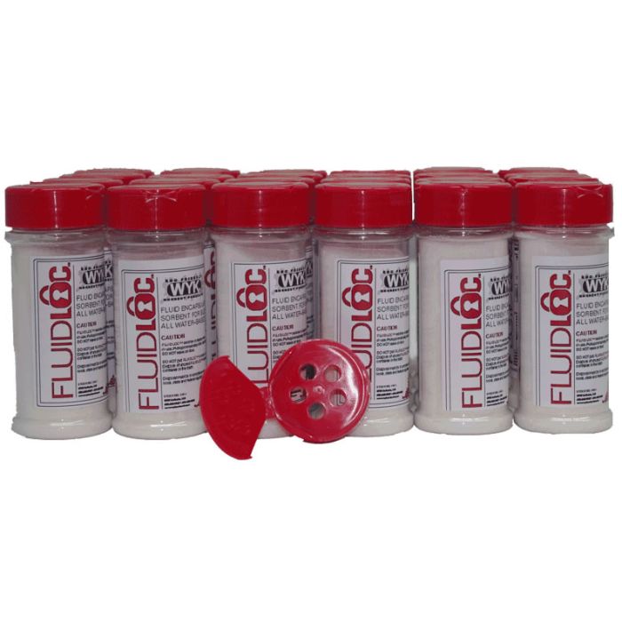 Wyk 860 Flip Top Dispenser Jars with 4 oz. of FluidLoc Aqueous Liquid Encapsulant - Pack of 24 Jars