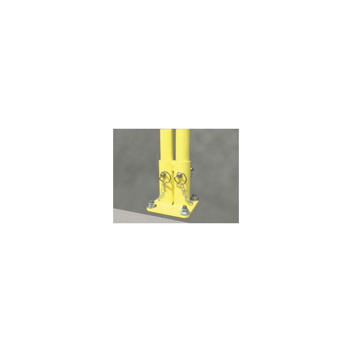 Garlock 404903S Double Post Rail Base for Permanent Mount Guardrail Safety Railings