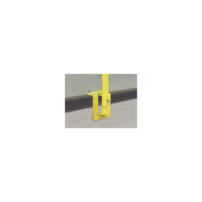 Garlock 405500S Wrap-Over Pit Mount Single Post Base for Permanent Mount Guardrail Safety Railings