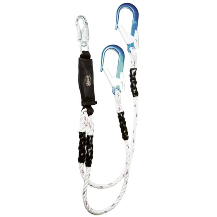 Guardian 01131 6' Double Leg Rope Lanyard with Snaphook/Rebar Hook