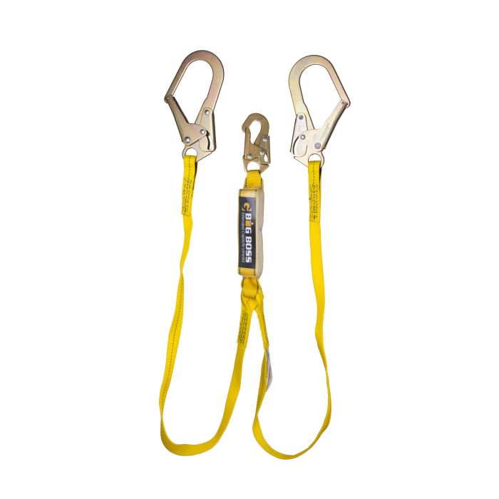 Guardian 21303 Big Boss 6' Double Leg Free Fall Lanyard with Rebar Hooks