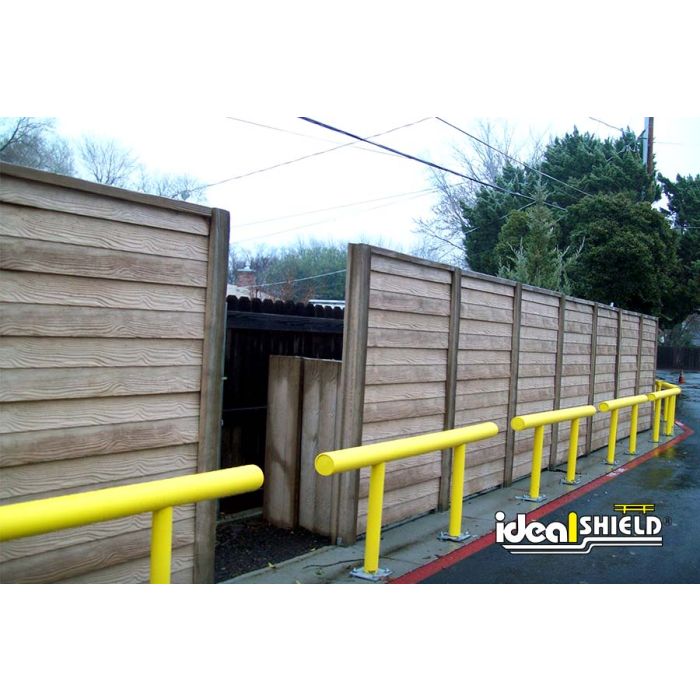 Ideal Shield Tall Boy Single Crossbar Standard Duty In-Ground Mount Guard Rail with 24