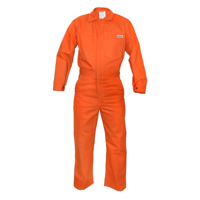 IronWear 6510 Orange Flame Resistant 7 oz. Cotton Coveralls - Case of 10