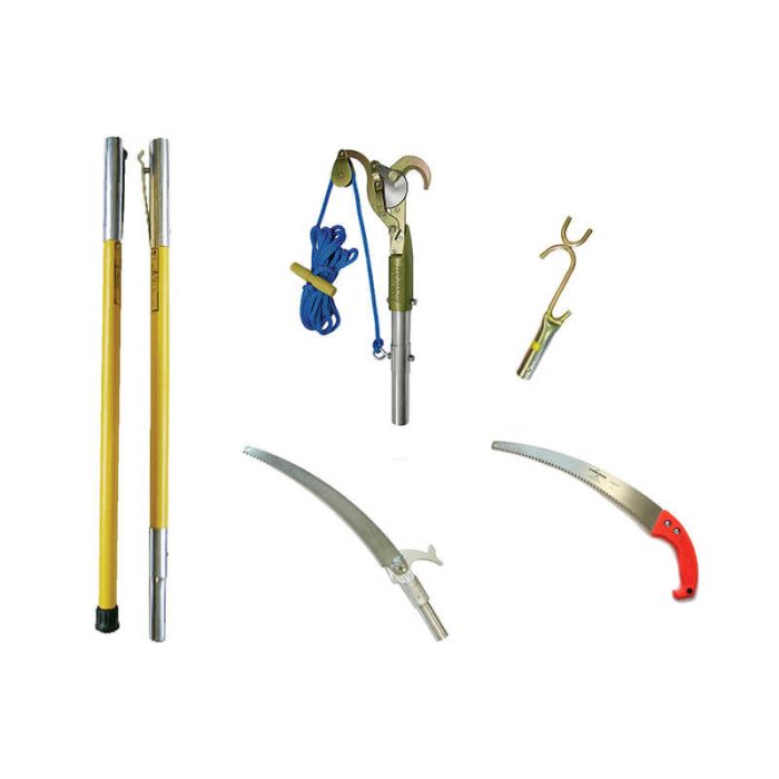 Jameson JE-6PKG-2 Kit with Pruner, Pole Saw Head, Wire Limb Raiser, Hand Saw & 6' Poles