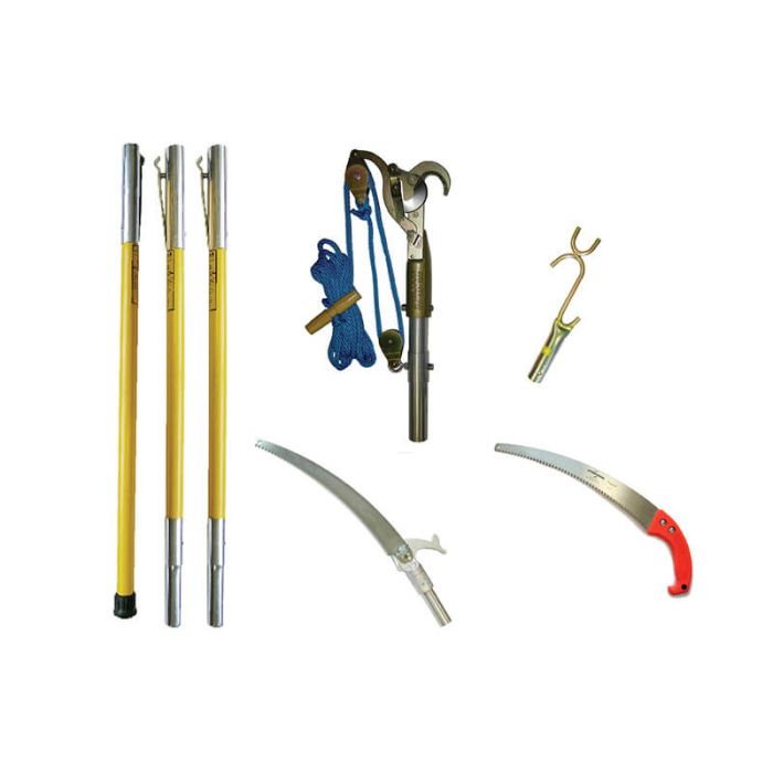 Jameson JE-6PKG-8 Kit with Big Mouth Pruner, Pole Saw Head, Hand Saw, Wire Limb Raiser & 6' Poles