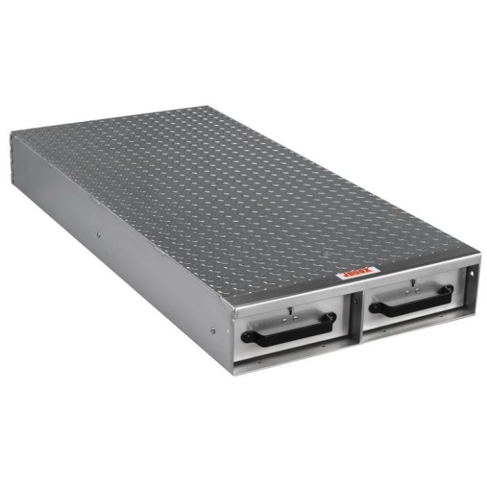 Jobox 1402980 2 Drawer Long Floor Heavy-Duty Aluminum Drawer Storage 24