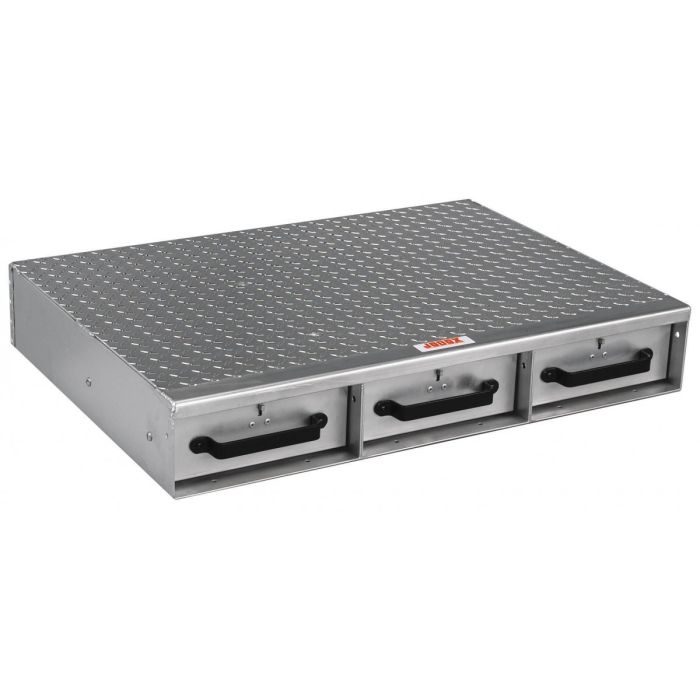 JOBOX 1405980 3 Drawer Short Floor Heavy-Duty Aluminum Drawer Storage - 36