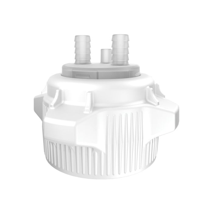 Justrite 12860 83mm Open Top Carboy Cap and Adapter with Two 1/2
