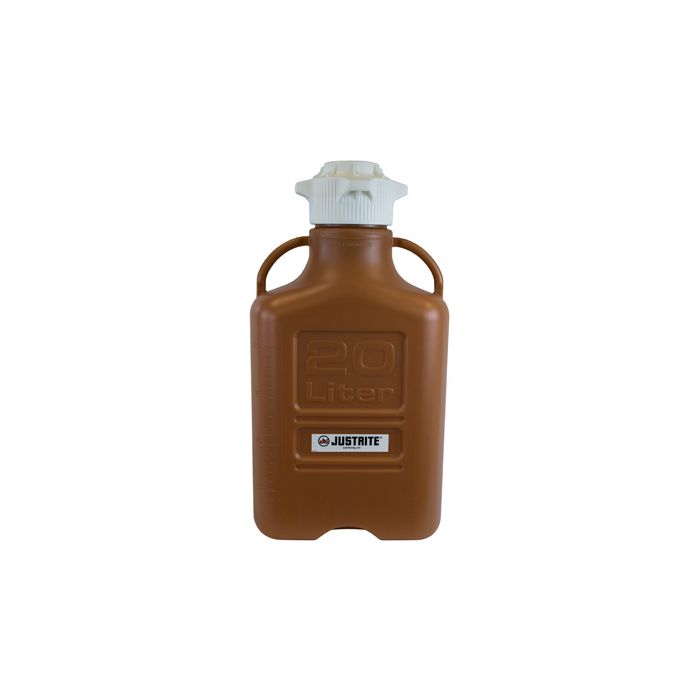 Justrite 12922 20L Amber High Density Polyethylene Carboy with 120 mm Cap