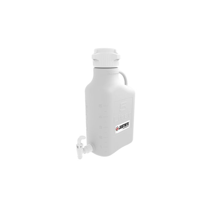 Justrite 12938 5L Polypropylene Carboy with 83mm Cap and Spigot